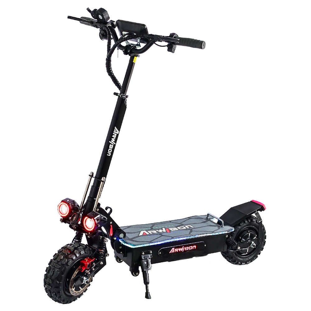 

ARWIBON Q06 Pro Electric Scooter 11 inch Off-road Tire 60V 2800W Dual Motor 55-75km/h Max Speed 27Ah Battery 50-70km Rang, Black