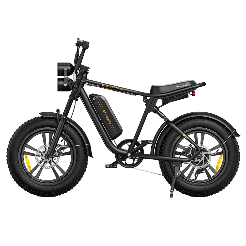 

ENGWE M20 Electric Bike 20*4.0 inch Fat Tires 750W Brushless Motor 45km/h Max Speed 48V 13Ah Battery 75km Range Double Disc Brake Shimano 7-Speed Gears Dual Shock Systems - Black