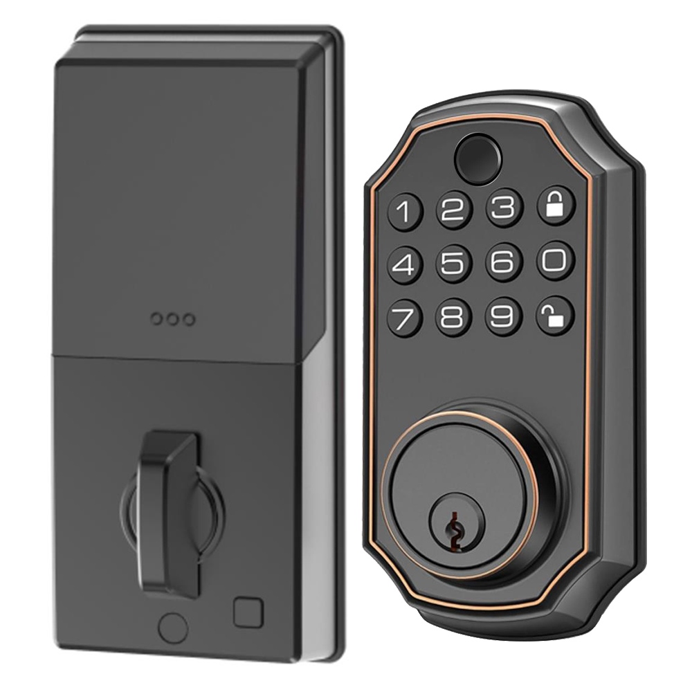 

3PCS Geekbes JD-E02 Smart Door Lock, Auto-Lock, Fingerprint Password Key Unlocking, Voice Prompts Function