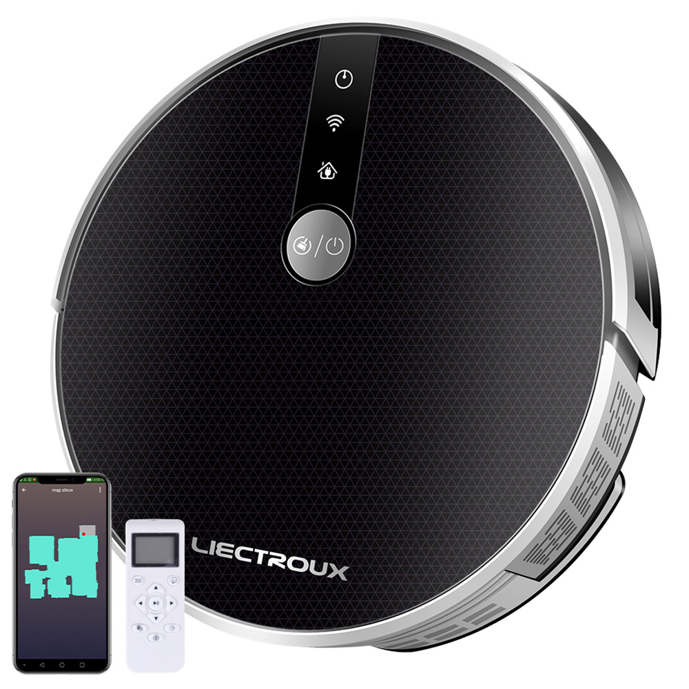 

Liectroux C30B Robot Vacuum Cleaner 6000Pa Suction with AI Map Navigation 2500mAh Battery Smart Partition Electric Water Tank APP Control - Black