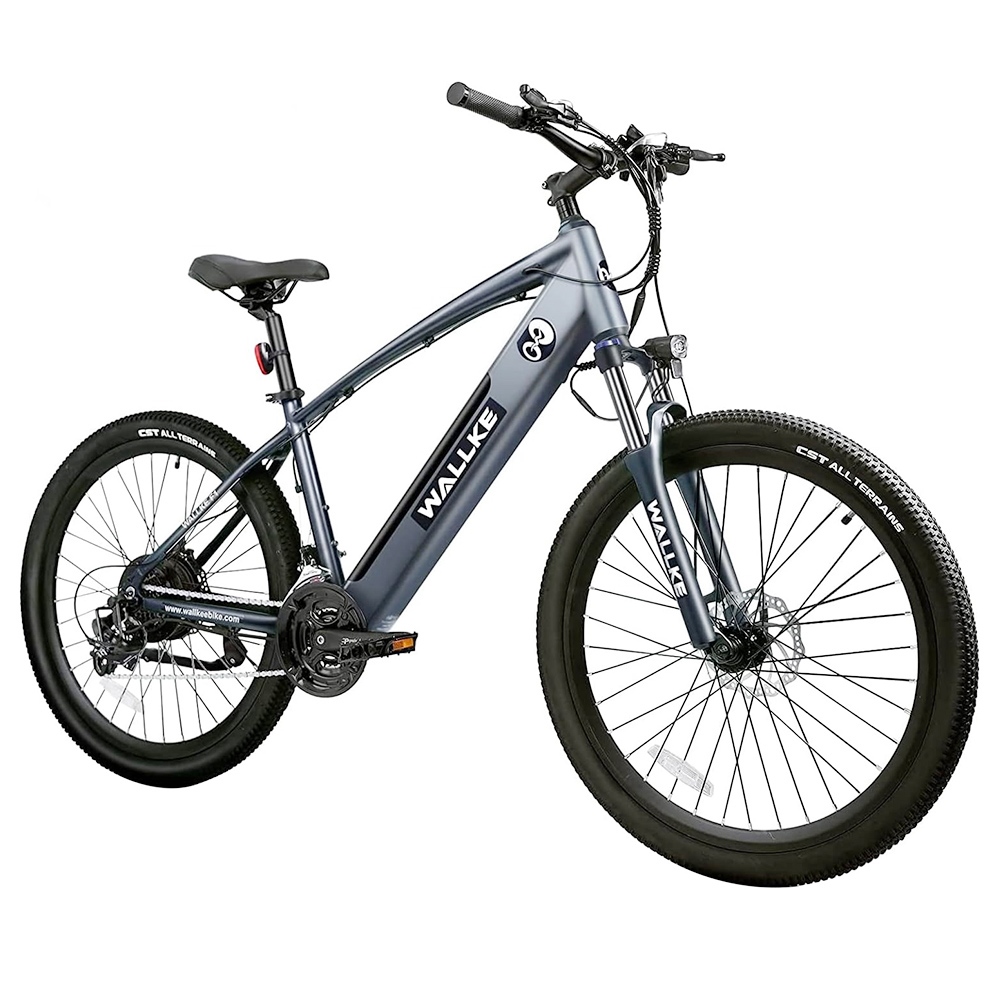 WALLKE F1 Mountain Electric Bike, 26x2.1 inch Pneumatic Tires 500W Bafang Brushless Motor 48V 10.4Ah LG Removable Battery 22mph Max Speed 40miles Range LCD Display Hydraulic Suspension Dual Mechanical Brakes - Grey