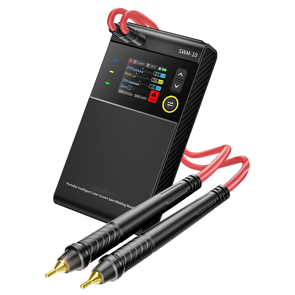 

FNIRSI SWM-10 Handheld Battery Spot Welding Machine, 1200A Max Current, 5000mAh Power Bank, 1.8 inch LCD Color Screen, Black
