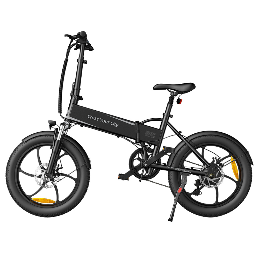 

ADO A20+ Electric Folding Bike 20 inch City Bicycle 250W Hall Brushless Gear DC Motor SHIMANO 7-Speed Rear Derailleur 36V 10.4Ah Removable Battery 25km/h Max speed up to 60km Max Range IPX5 Double Shock-absorption Aluminum alloy Frame - Black