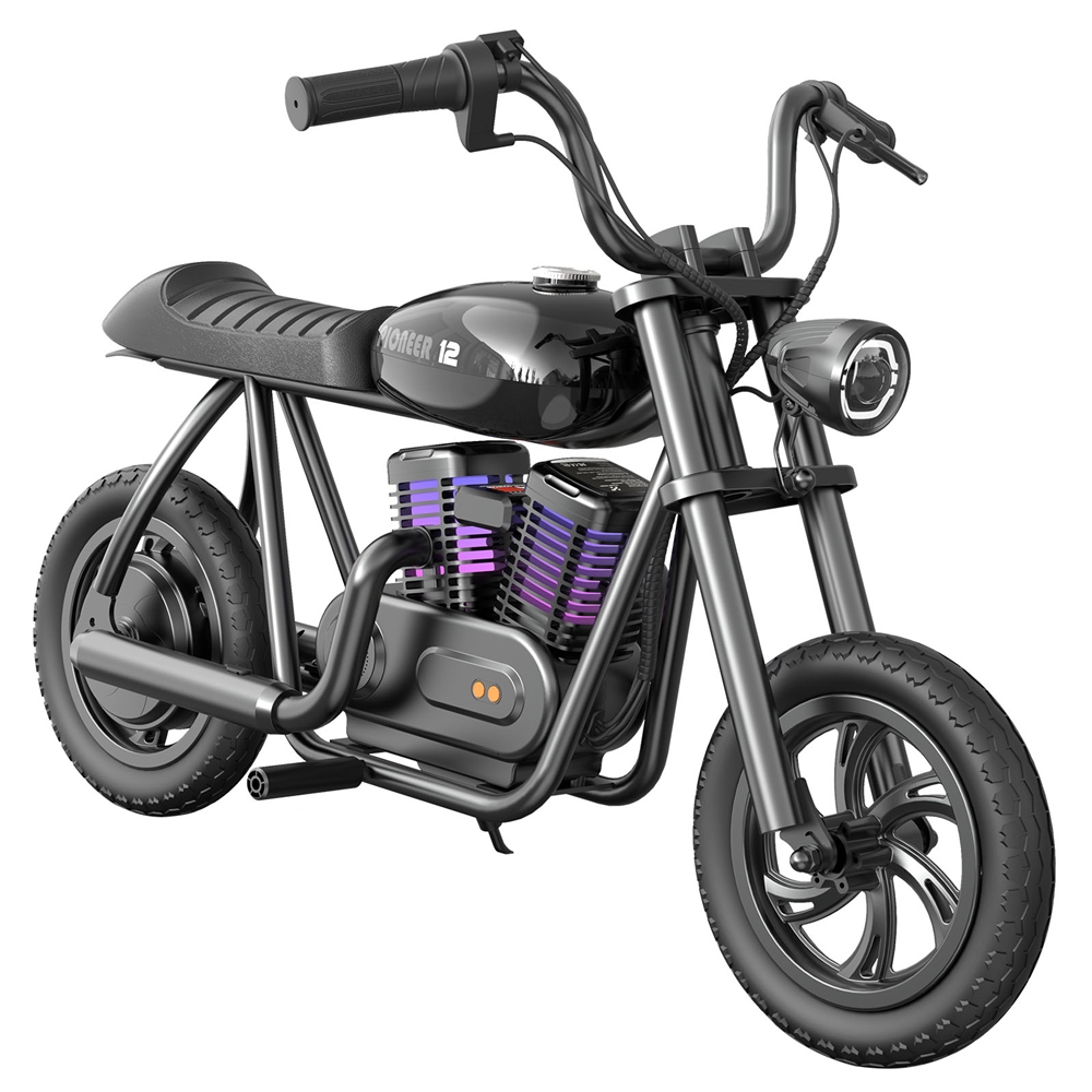 HYPER GOGO Pioneer 12 Plus Electric Motorcycle for Kids - Black