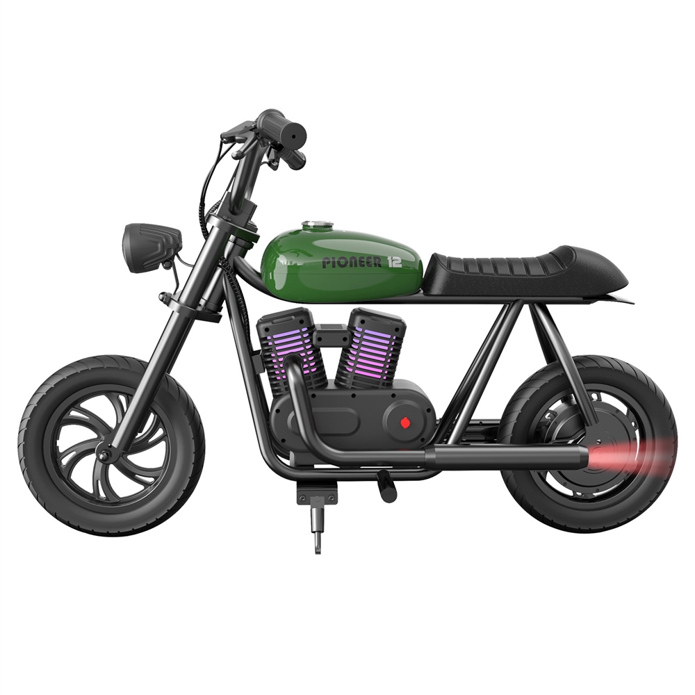 

HYPER GOGO Pioneer 12 Plus Electric Chopper Motorcycle for Kids 24V 5.2Ah 160W with 12'x3' Tires, 12KM Top Range - Green
