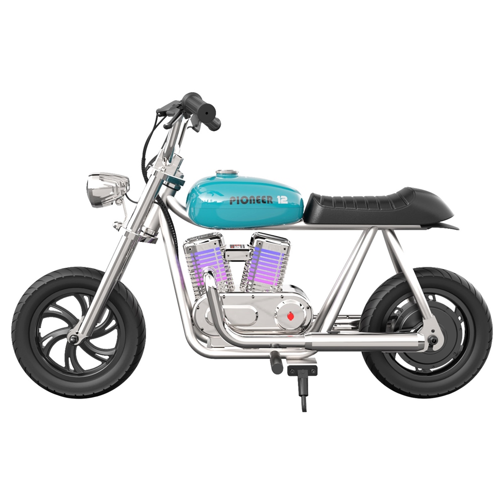 

HYPER GOGO Pioneer 12 Plus with App Electric Motorcycle for Kids, 24V 5.2Ah 160W with 12'x3' Tires, 12KM Top Range - Blue