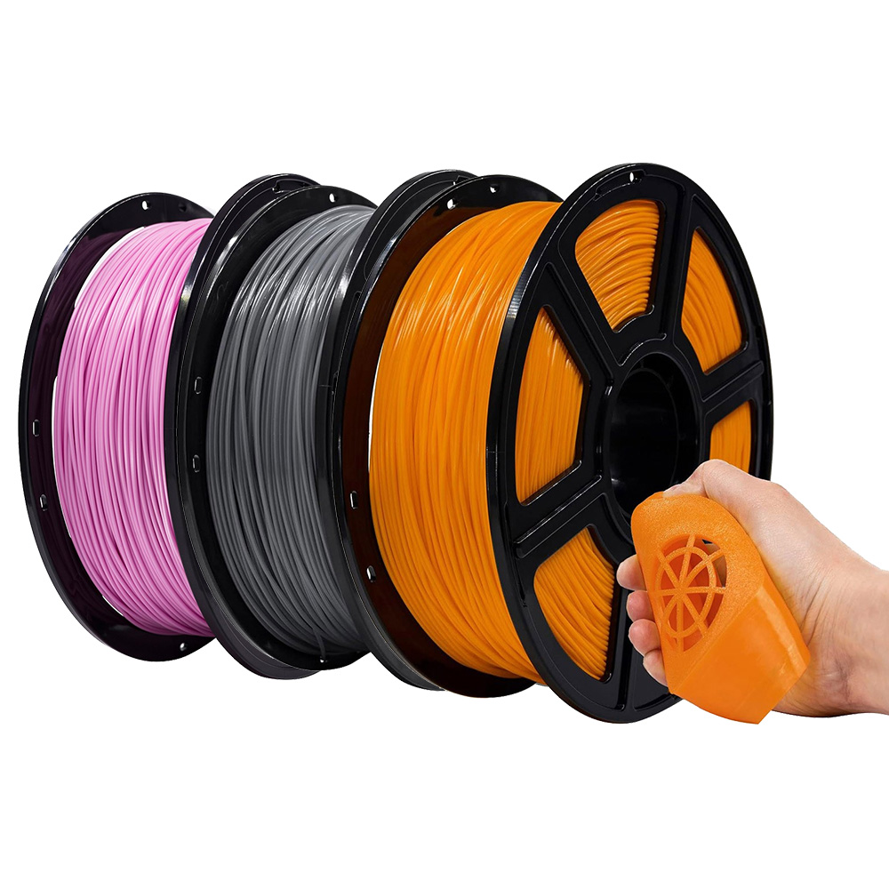 

3kg Flashforge Flexible Filament - (1kg Pink + 1kg Grey + 1kg Orange)