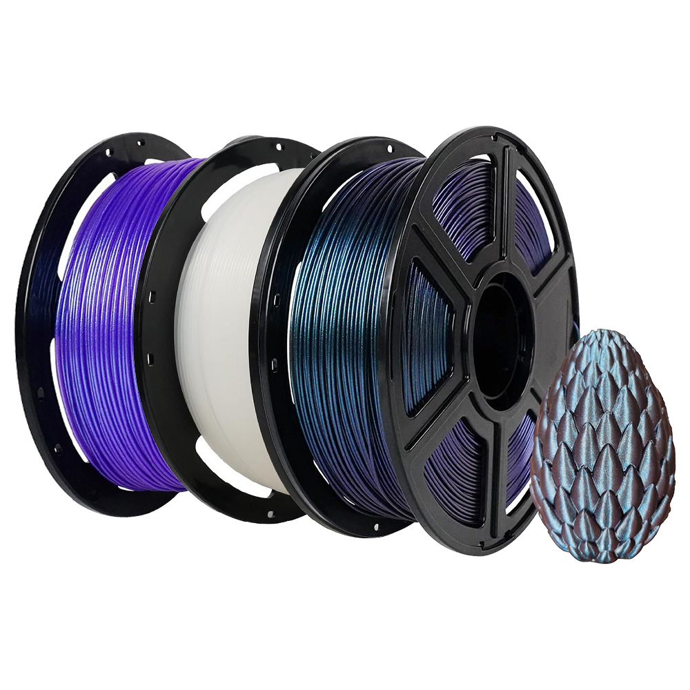

3kg Flashforge High Speed PLA Filament - (1kg Natural Color + 1kg Burnt Titanium + 1kg Nebula Purple)