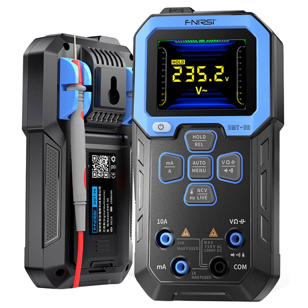 

FNIRSI DMT-99 Handheld Digital Multimeter, 10000 Counts, 1000V 10A True RMS, Auto Range, AC DC Voltage Tester, NCV Measures, 1500mAh Rechargeable Battery