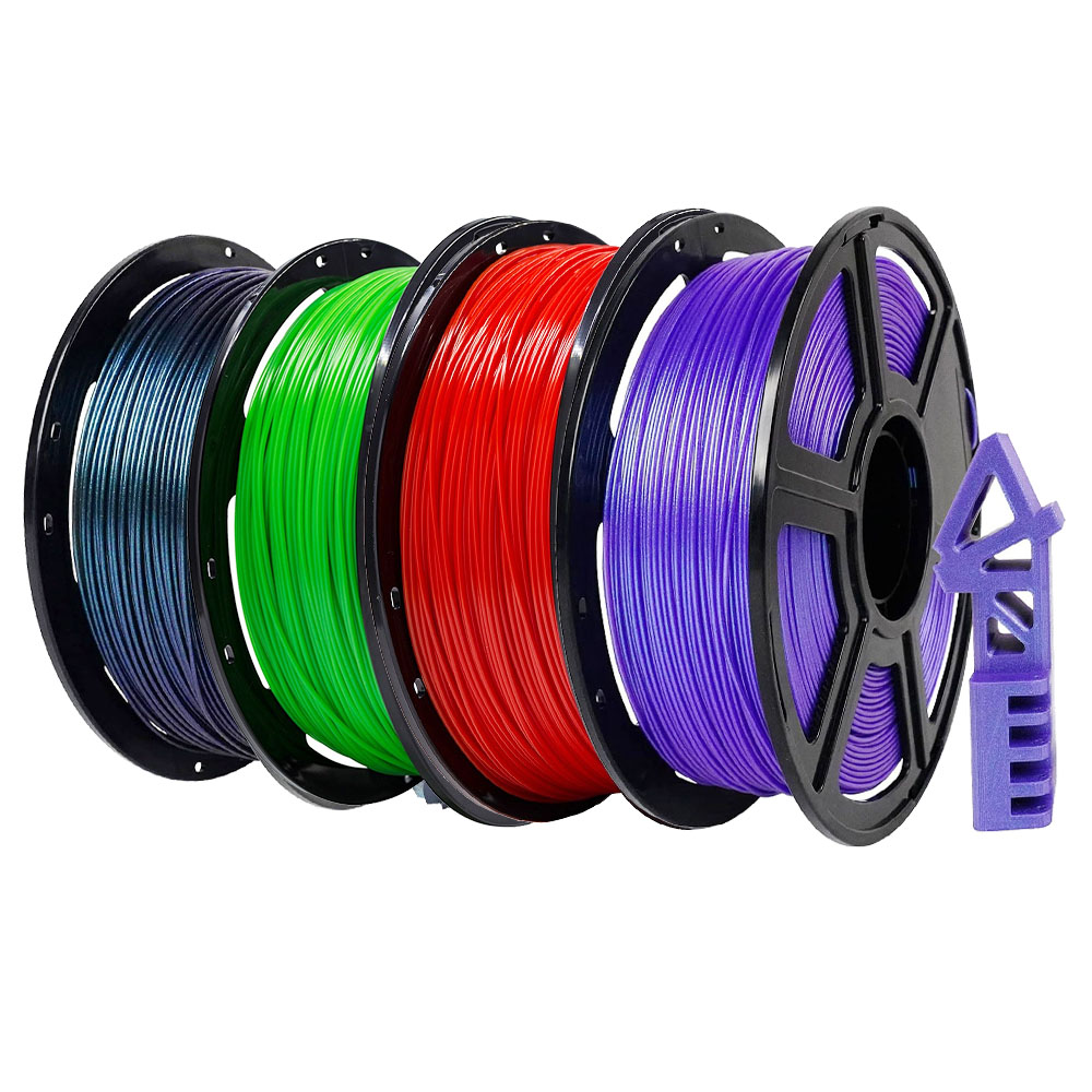 

2kg Flashforge PLA + 2kg Multicolor PLA Filament - (1kg Red + 1kg Green + 1kg Burnt Titanium + 1kg Nebula Purple)