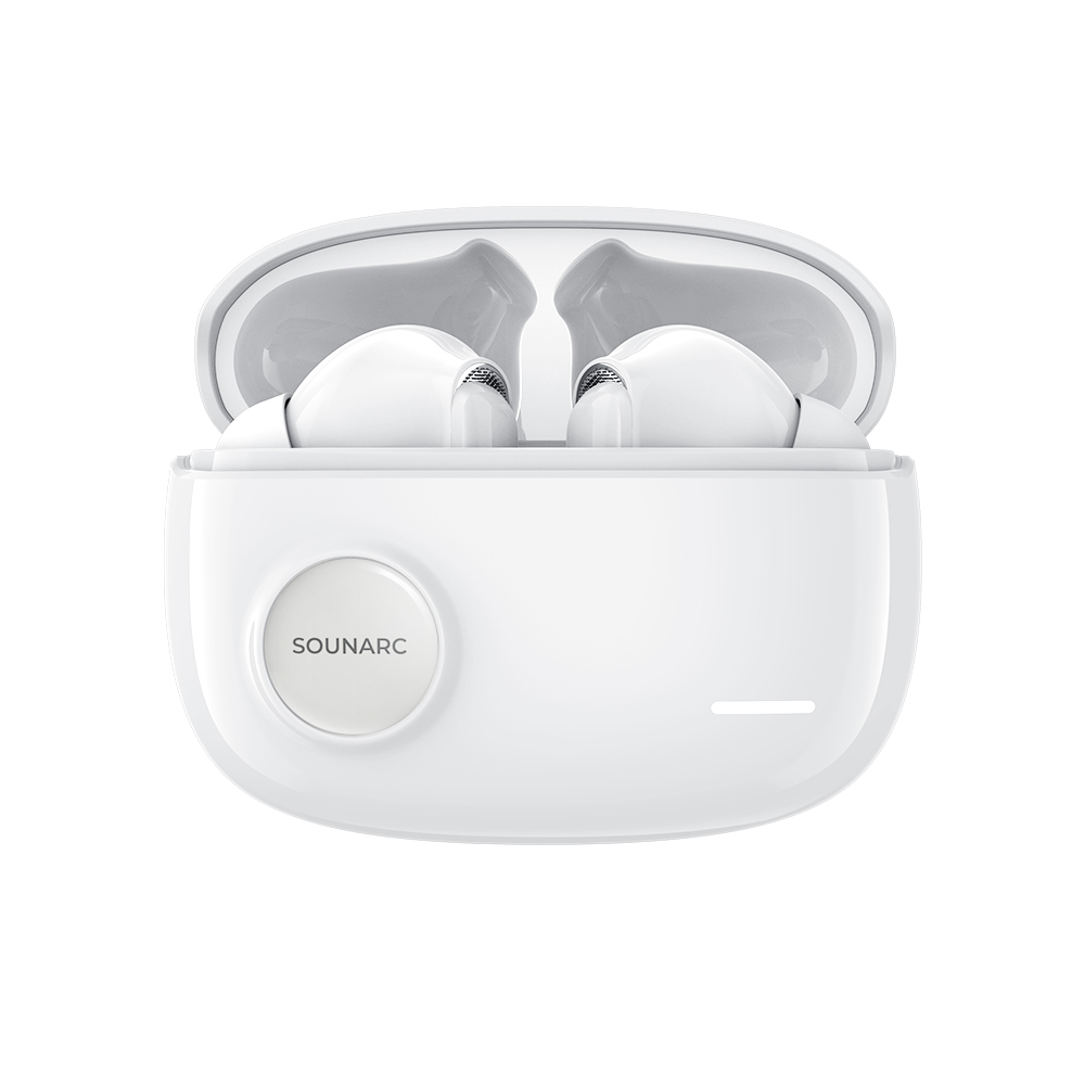 

SOUNARC Q2 ANC TWS Earbuds, Bluetooth 5.3, 30h Playtime, IPX4 Waterproof, Touch Control, White
