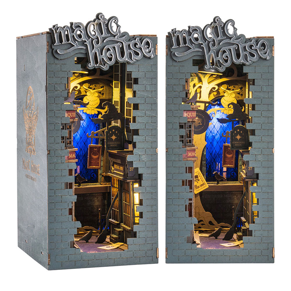 

ROBOTIME TGB03 Rolife Magic House 3D Wooden DIY Miniature House Book Nook Puzzle Kit, 216Pcs