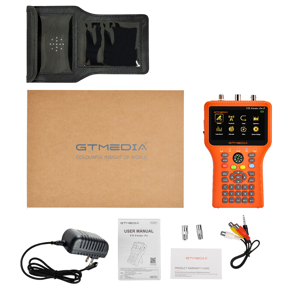 GTMEDIA V8 Finder Pro 2 Satellite Finder - Orange, US Plug