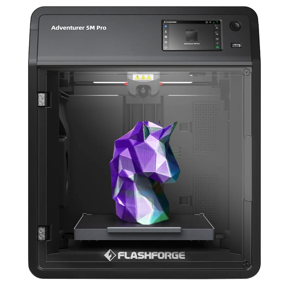 

Flashforge Adventurer 5M Pro 3D Printer, Auto Leveling, 600mm/s Max Printing Speed, Remote Camera Monitoring, Filament Runout Reminder, Dual Air Filtration System, Automatic Shutdown, 50dB Silent Printing, WiFi Connection, 220x220x220mm