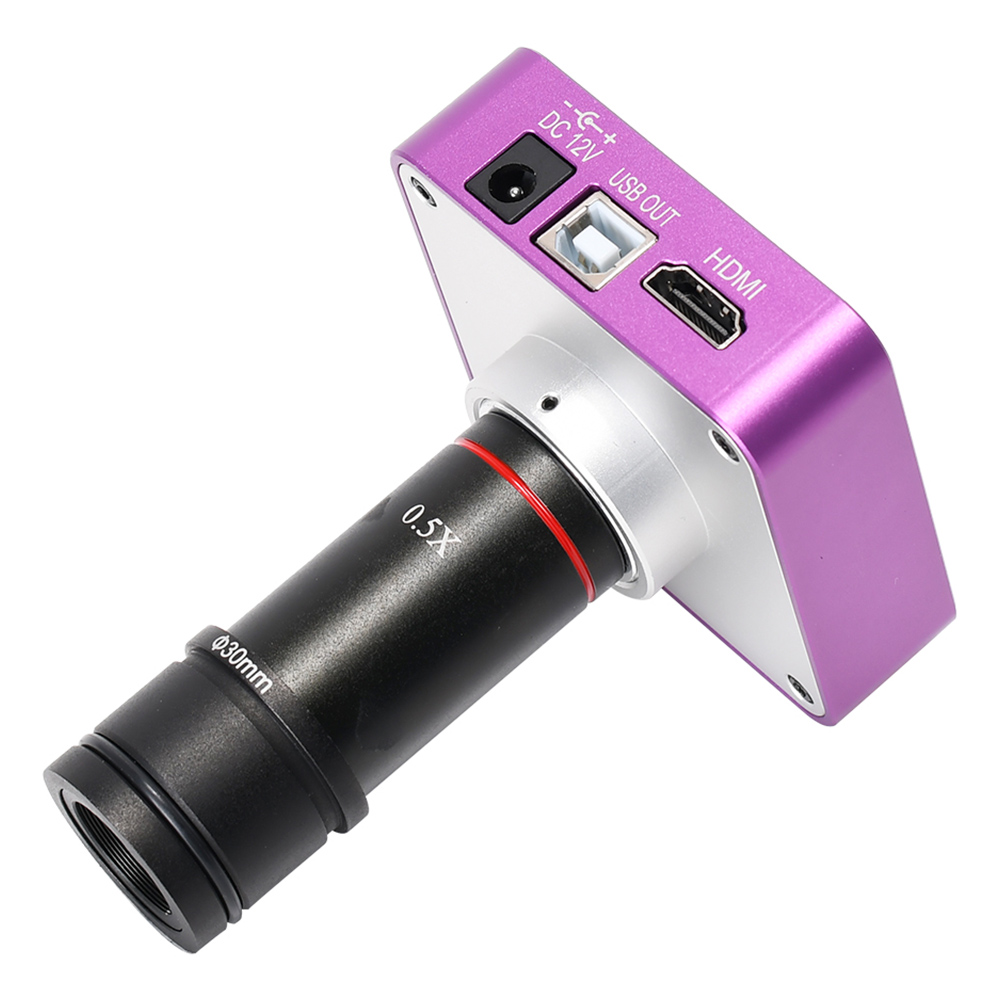 

HAYEAR Microscope Camera, 2K 51MP 1080P 60FPS, HDMI USB Port, 0.5X Eyepiece Adapter, 30mm/30.5m Ring for Phone PCB Repair - EU Plug
