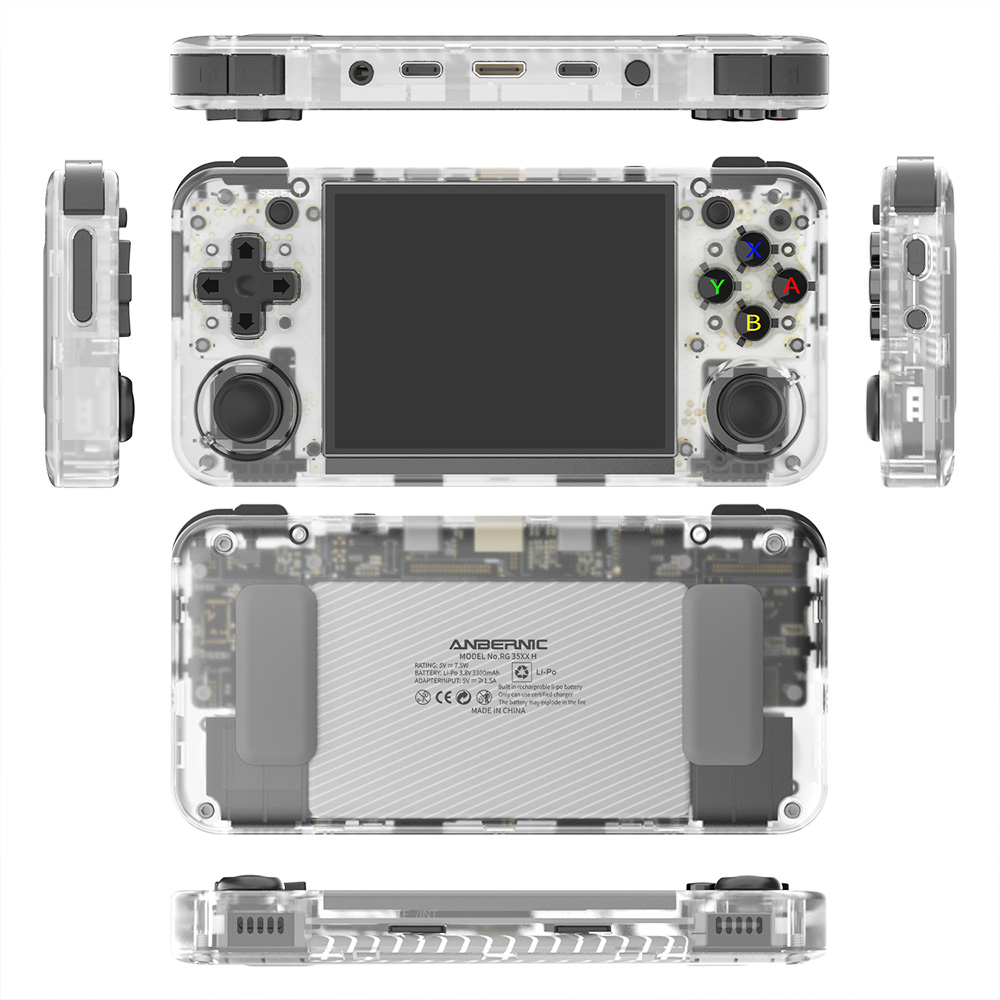 ANBERNIC RG35XX H Game Console 32GB + 64GB TF Card witth 5000+ Games White