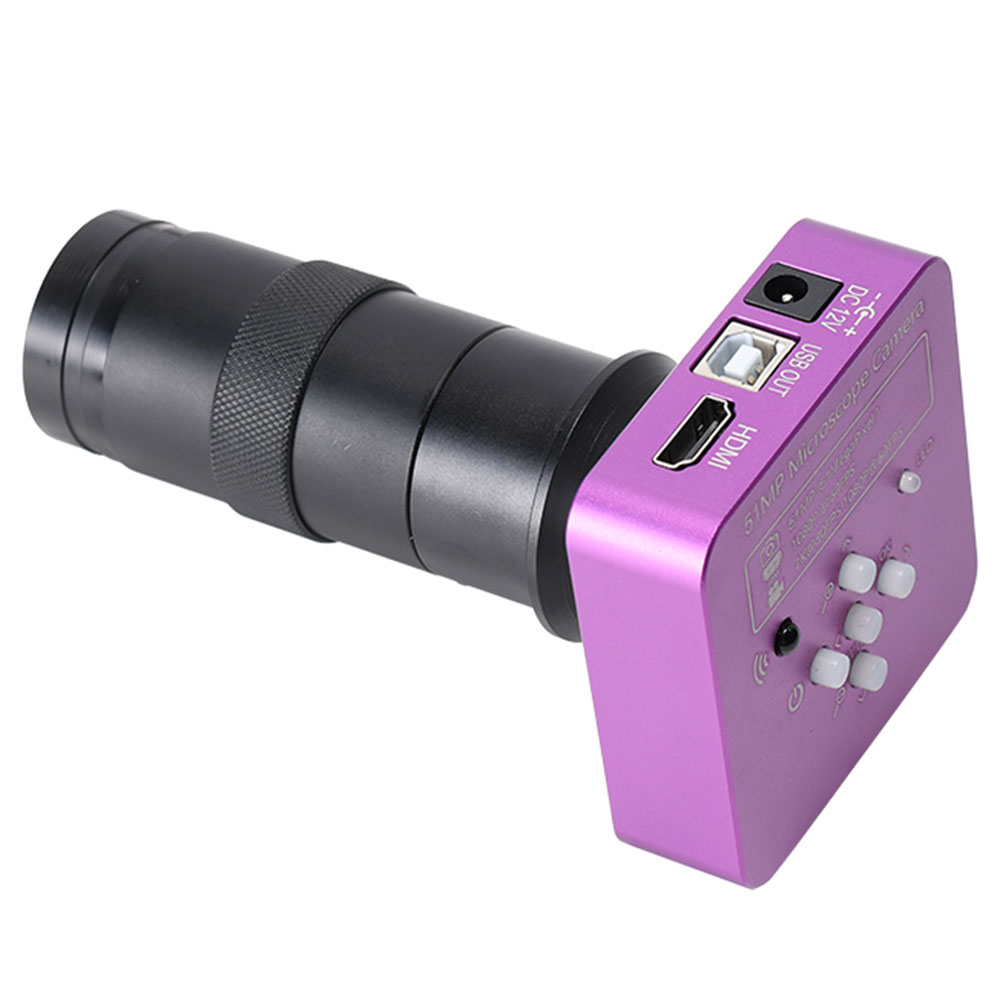 

HAYEAR Microscope Camera, HDMI 51MP 1080P, 130X Adjustable Zoom C-Mount Lens, Industrial Digital Video Recorder, for PCB Repair Soldering - EU Plug