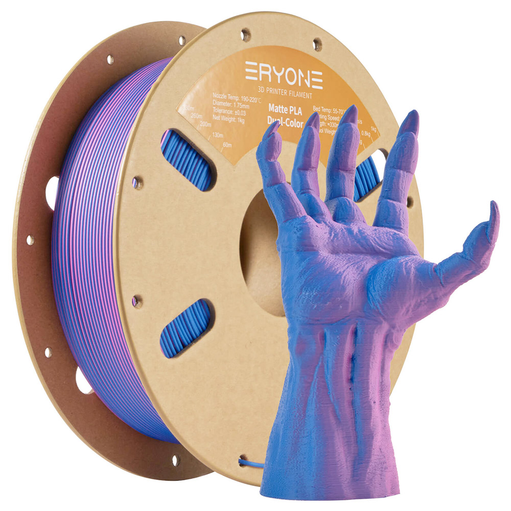 

ERYONE Dual Color Matte PLA Filament 1kg - Pink and Blue