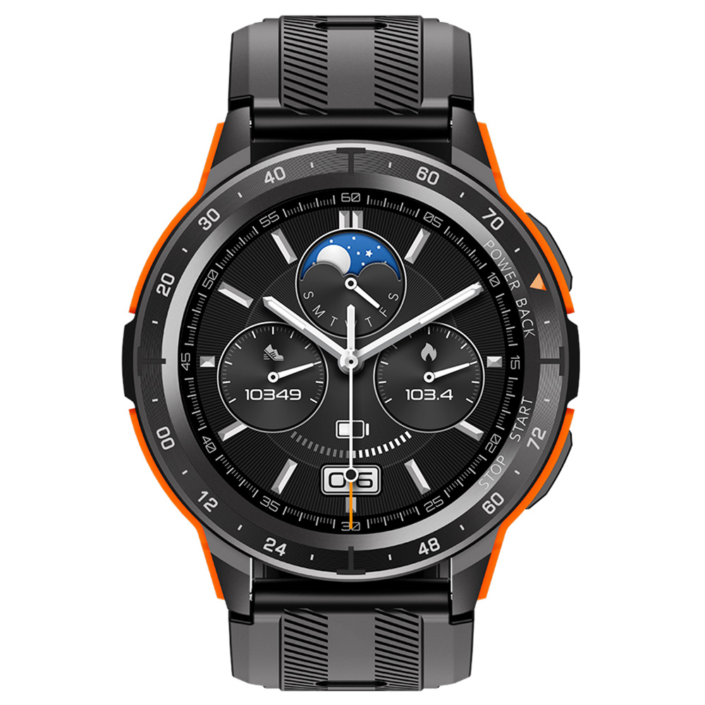 VIRAN W101 Smartwatch 1.43'' AMOLED Display, GPS Blood Pressure Heart Rate Sleep Monitor, Waterproof Rugged Watch - Black