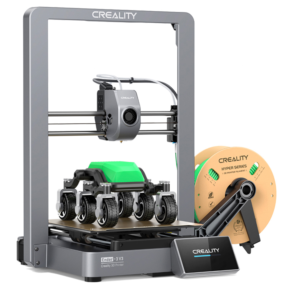 

Creality Ender-3 V3 3D Printer, Auto-Leveling, 600mm/s Max Printing Speed, 0.2mm Printing Accuracy, Dual-Gear Direct Extruder, Input Shaping, Color Touch Screen, WiFi Connection, 220x220x250mm