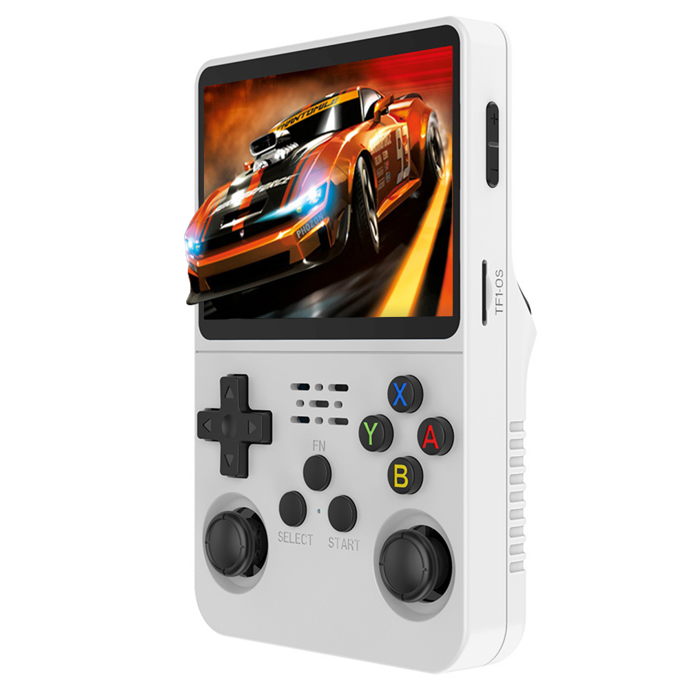 

R36S Retro Game Console, 128GB TF Card with 20000 Games, 32GB ArkOS 2.0 Based on Linux, 1GB DDR3L, 8W Speaker, 20 Emulators, 3.5-inch IPS Screen, 3-5H Battery Life - White
