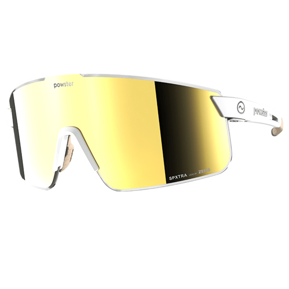 Powster Phantom Cycling Glasses Zeiss SPXTRA Lenses - Golden, White Frame