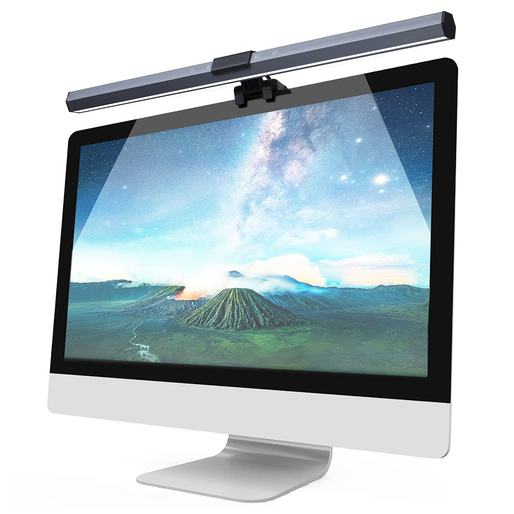 

Computer Monitor Lamp Screen Monitor Light Bar, LED Reading Light, 3 Light Modes, 10 Levels Dimmable, USB Power Supply, Touch Control, Suitable for 2.5-1.8cm(0.6-1.4inch) Thick Conventional or Curved Screen Monitors, Black