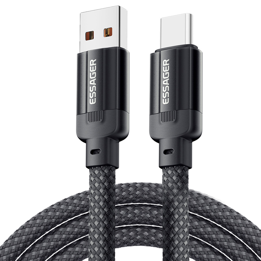 

ESSAGER 100W 7A USB-A to Type-C Charging Cable, USB2.0 480Mbps, Magnetic Adsorption, Flexible Adjustment, E-Marker Chip, 1m
