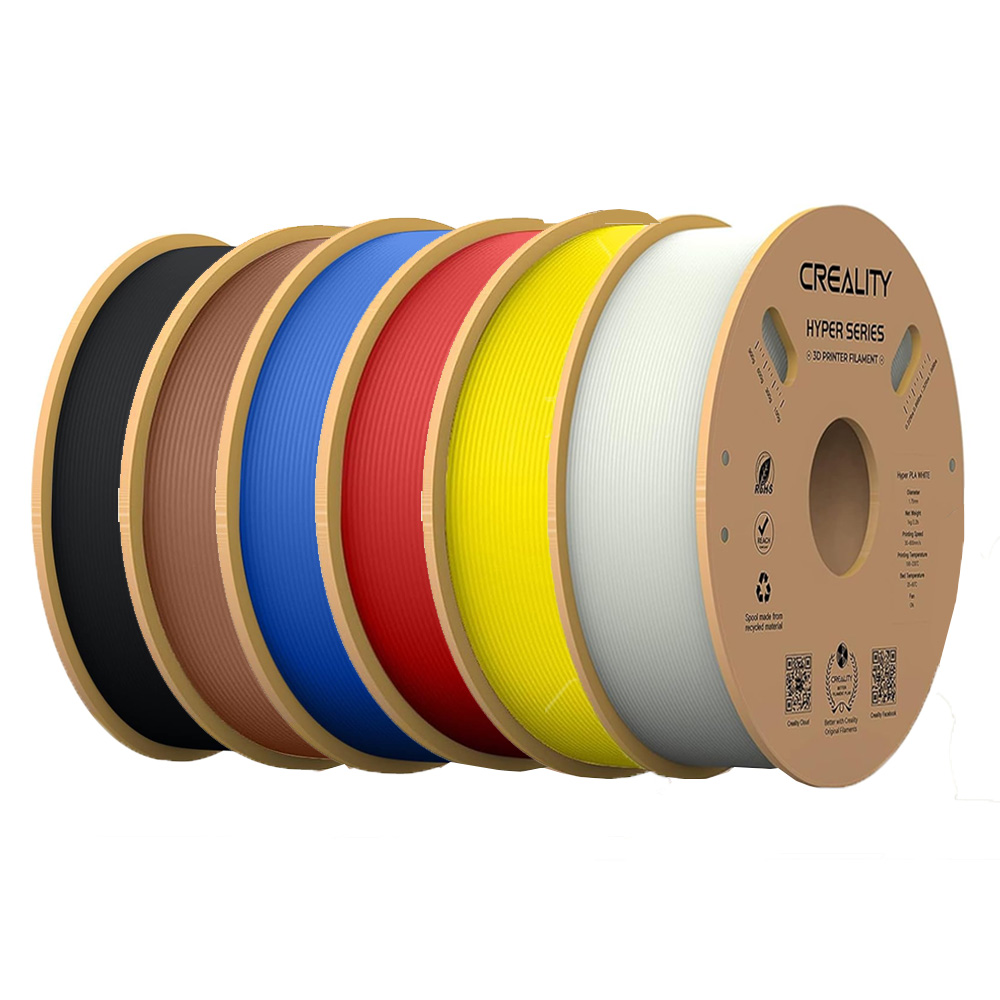 

6kg Creality Hyper-PLA Filament - (1kg Yellow + 1kg White + 1kg Red + 1kg Blue + 1kg Black + 1kg Brown)