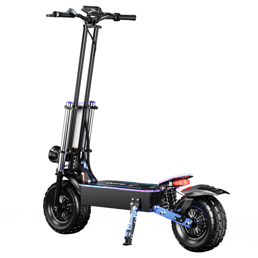 

OOTD D99 Off-Road Electric Scooter 13 Inch Tires 3000W*2 Dual Motors 85Km/h Max Speed 60V 40Ah Battery Max 120KM Range 150KG Max Load Dual Shock Absorption with Turn Signal Lights Front & Rear Hydraulic Brake Oil Brake - Black