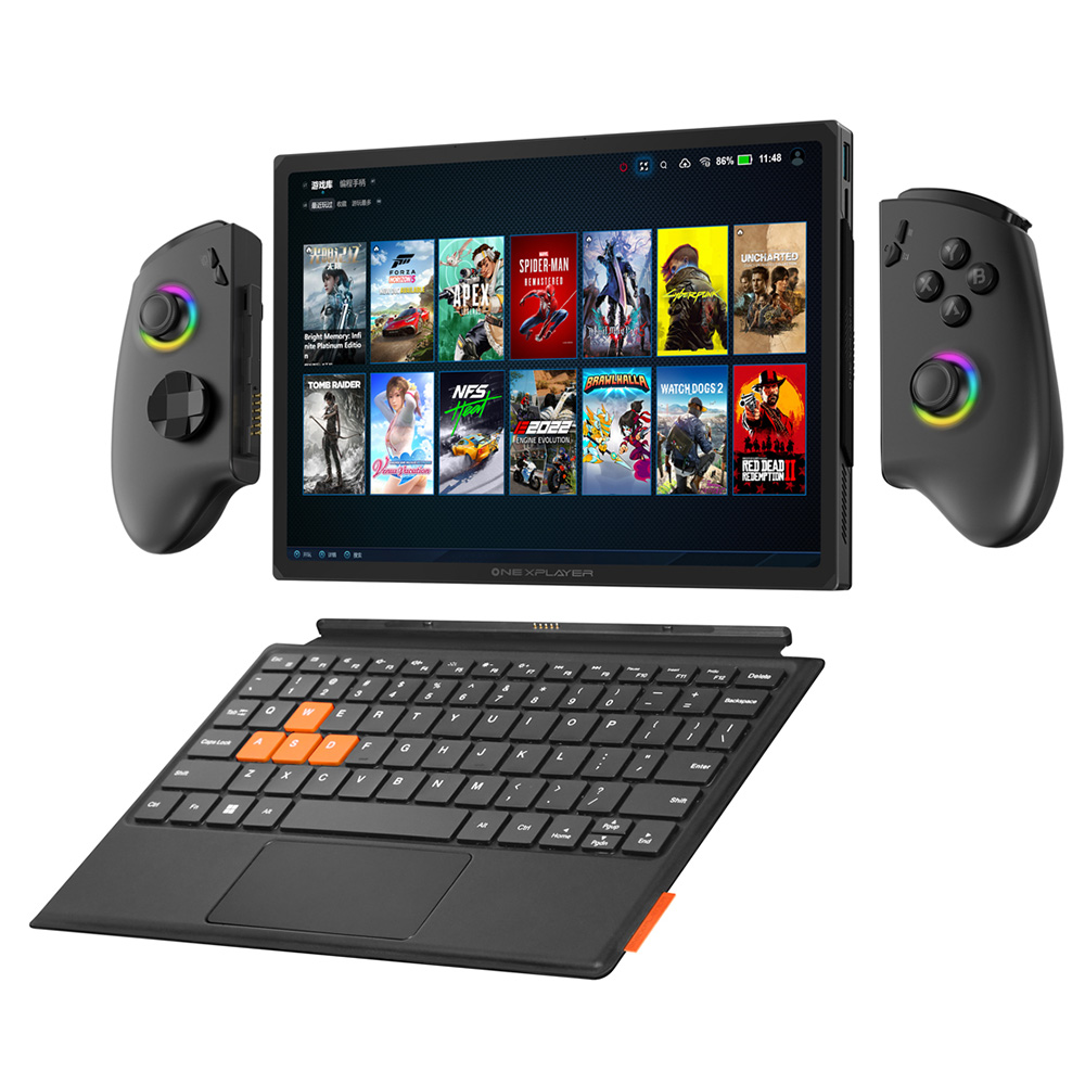 One Netbook OneXPlayer X1 Mini Handheld Gaming PC, AMD Ryzen 7 8840U 8 Cores Max 5.1GHz, 8.8” 2560*1600 144Hz LTPS Screen, 64GB LPDDR5x RAM 2TB SSD, 2*USB4 1*USB3.2 1* TF Card Slot 1* Oculink 1*Audio, Harman Sound System, 65.02Wh Battery – EU Plug