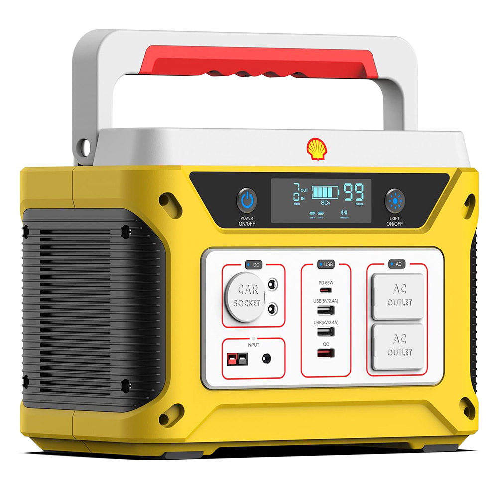 

Shell 500W 583Wh Portable Power Station, with 10-Port, LED Light, Emergency Triangle, LCD Display