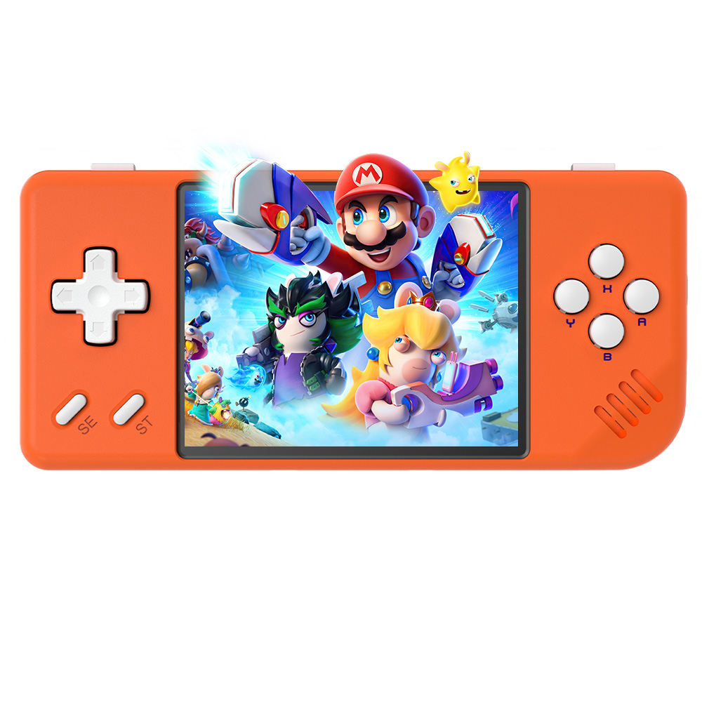

ANBERNIC RG28XX Game Console, 2.83-inch IPS Screen, 64GB+128GB TF Card, 10000+ Games Preinstalled, Multimedia Applications, 8 Hours of Playtime, HDMI Output - Lava Orange