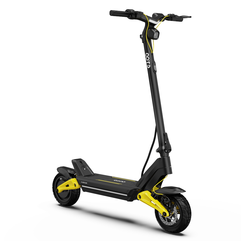 

OOTD S10 Folding Electric Scooter 10 Inch Tires 1400W Motor 25km/h Max Speed 48V 20Ah Battery for 60-70km Range 120KG Max Load Disc Brake shock absorption - Yellow