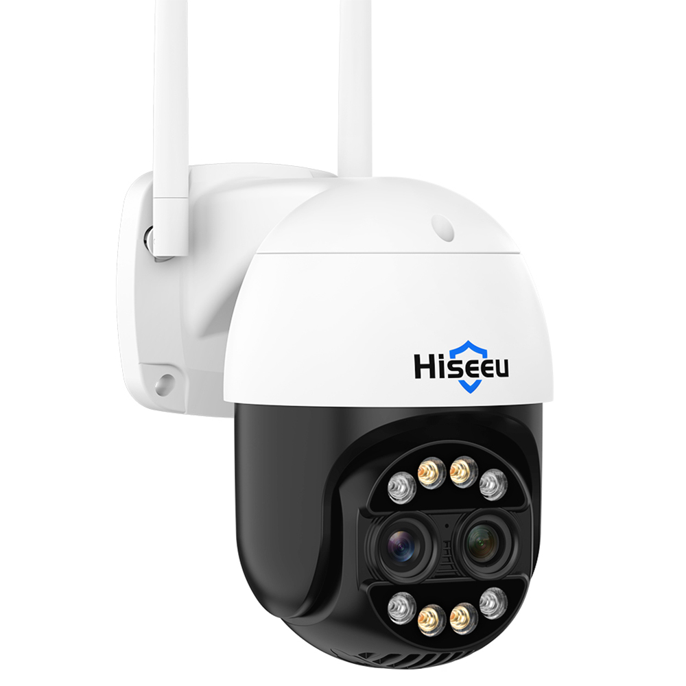 

Hiseeu 4K 8MP Wireless Security Camera, Dual Lens, 8X Zoom, 2-Way Audio, Full-color Night Vision, Human Detection, Auto Tracking, Pan 355° & Tilt 90°, IP66 Waterproof