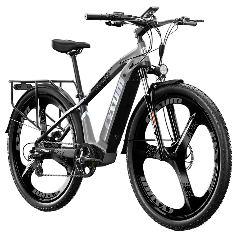 

CYSUM CM520 Electric Mountain Bike 29*2.1 Inch Chaoyang Tire 500W Brushless Motor 35-40Km/h Max Speed 48V 14Ah LG Removable Battery Shimano 7 Speed 50-70KM Range Dual Disc Brakes - Grey