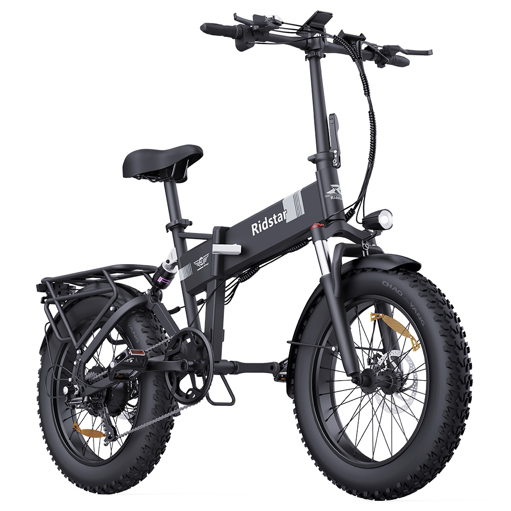 

Ridstar H20 Folding Electric Bike, 1000W Motor, 48V 15AH Battery, 20*4.0inch Fat Tires, 45km/h Max Speed, 80km Max Range, Shimano 7-speed, Dual Disc Brakes, Front & Rear Dual Hydraulic Suspension