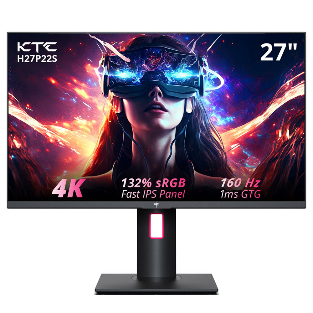 

KTC H27P22S 27-inch Gaming Monitor, 3840x2160 UHD AUO 7.0 FAST IPS Panel, HDR400, 160Hz Refresh Rate, 1ms Response Time, 132%sRGB, Compatible with FreeSync and G-SYNC, Low-blue Light, 2*HDMI2.1 2*DP1.4 1*USB2.0, Adjustable Stand & Support VESA Mount