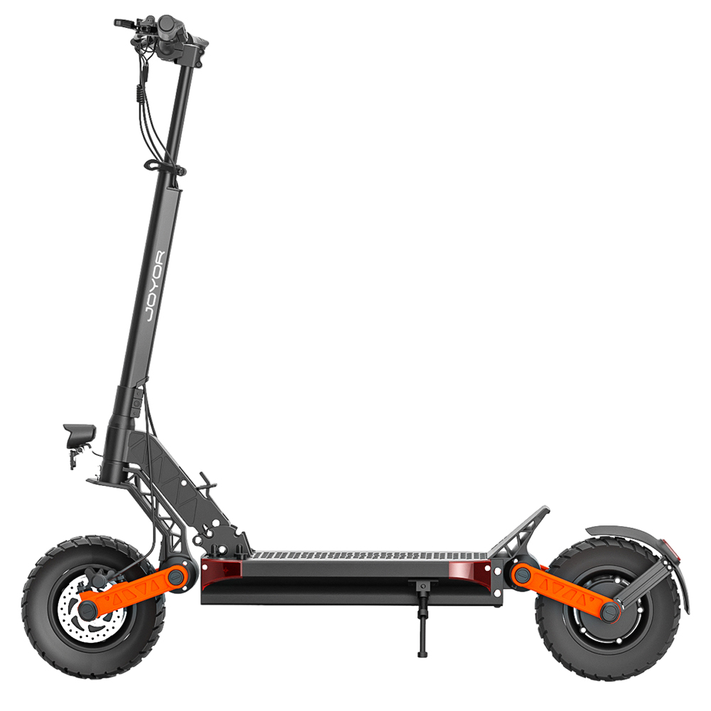 

JOYOR S10-Z Electric Scooter 10 Inch Off-road Tires 60V 18Ah Battery 1000W*2 Dual Motor 70-85KM Range 120KG Load Double Hydraulic Disc Brakes Shock absorber Turn signal Smart LED Display update from S10-S - Black, Orange