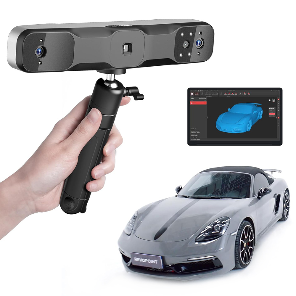Revopoint RANGE 2 3D Scanner, 0.1mm Precision, 2MP Resolution, Up to 16fps Scanning Speed, 400-1300mm Working Distance, 4 Flash LEDs, IMU Motion Tracking, Supports Body Face/Large Objects & Win/Android/iOS/macOS