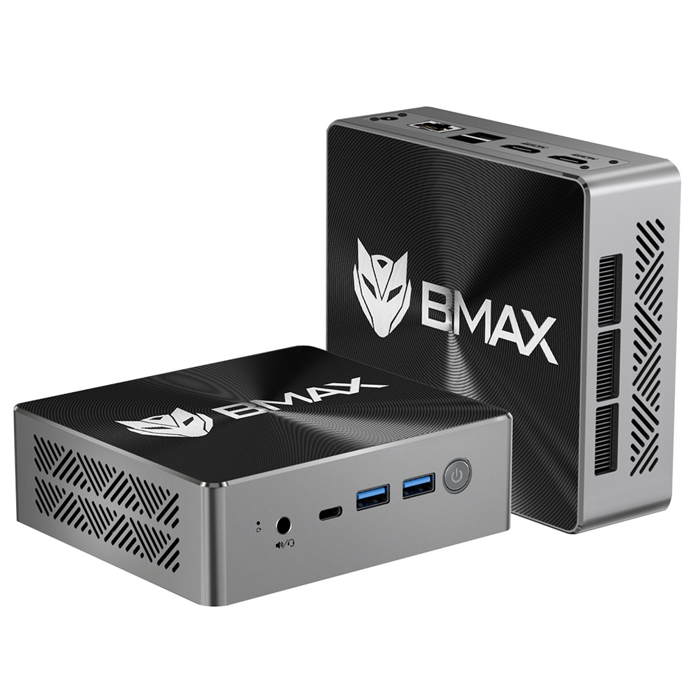 

BMAX B8 Plus Mini PC, Intel Core i5-12600H 12 Cores Max 4.5GHz, 24GB LPDDR5 RAM 512GB SSD, 2.4/5GHz WiFi Bluetooth 5.0, 2*HDMI 2.1 + Type-C 4K@60Hz Triple Screen Display, Support Dynamic HDR & VRR, 2*USB 3.0 2*USB 2.0 1*RJ45 1*3.5mm Headset Jack