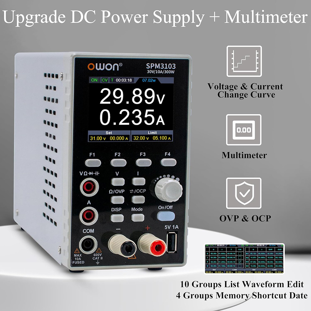 OWON SPM3103 DC Power Supply with Multimeter AU Plug