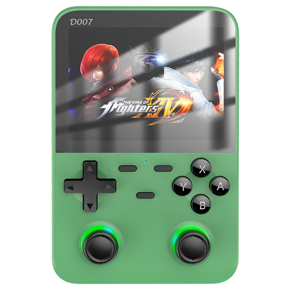 D007 Plus 64GB Handheld Game Console, 10000+ Games Preinstalled, 3.5-inch IPS Screen, Support Game Controller Connection - Green