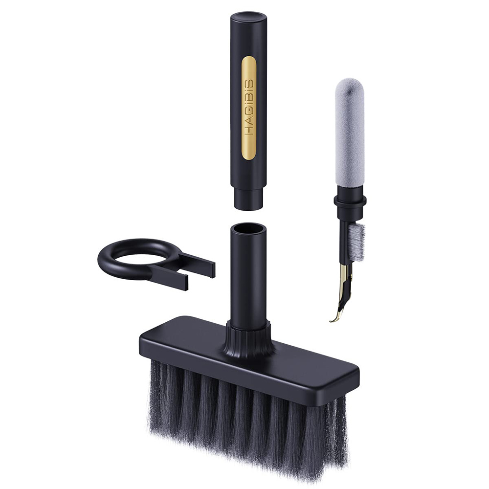 Hagibis Multifunctional Cleaning Tool, Keyboard Cleaning Brush Headphones Cleaning Pen - Black