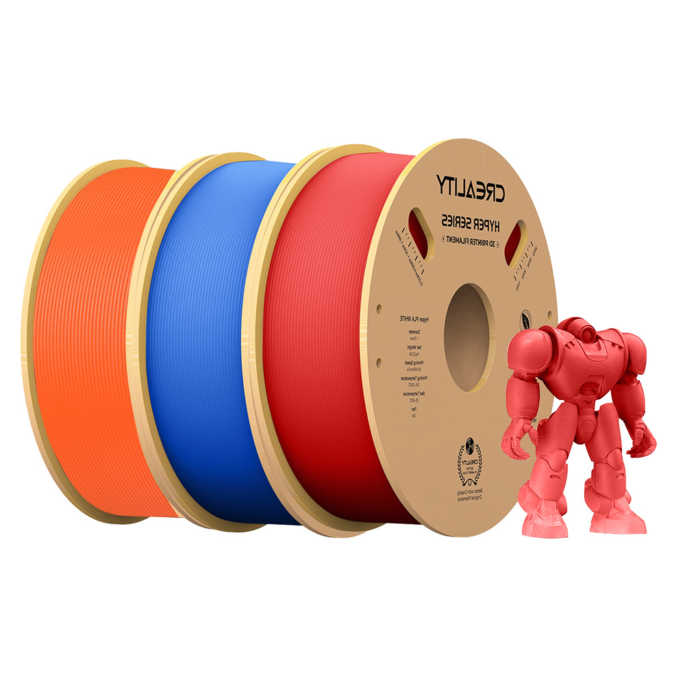 3kg Creality Hyper-PLA Filament - (1kg Red+1kg Blue+1kg Orange)