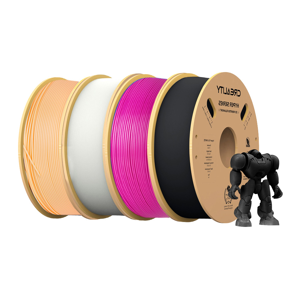 4kg Creality Hyper-PLA Filament - (1kg Black+1kg Purple+1kg White+1kg Peachy-pink)