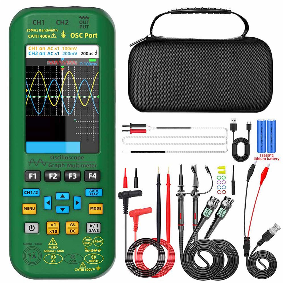 BSIDE O7 3 in 1 Oscilloscope Multimeter, Voltage/ Current/ Capacitance/ Frequency/ Resistance/ Continuity/ Diode Tester, 3.98