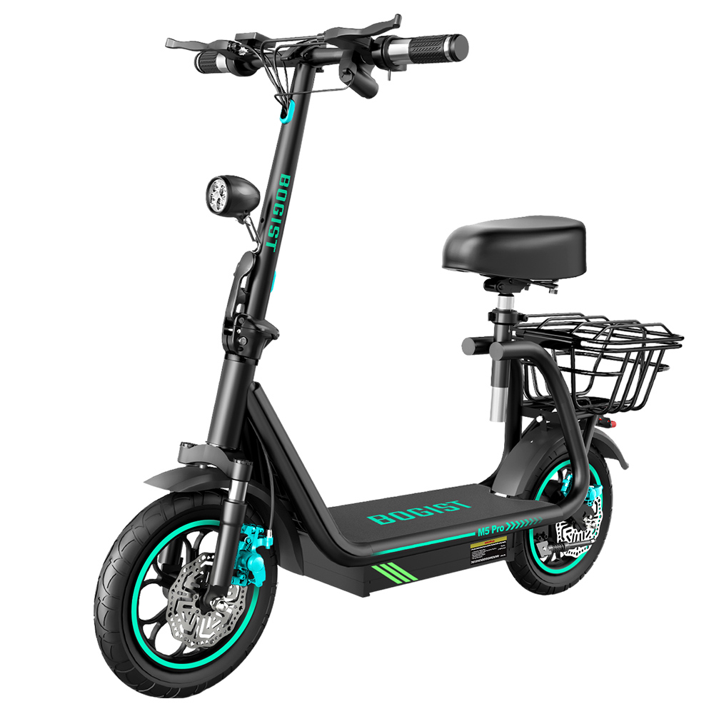 

BOGIST M5 Pro+ Folding Electric Scooter 12 Inch Pneumatic Tire 500W Motor Max 40km/h 48V 15Ah Battery Smart BMS Disc Brake up to 35km Range with Seat for Commute and Travel - Black