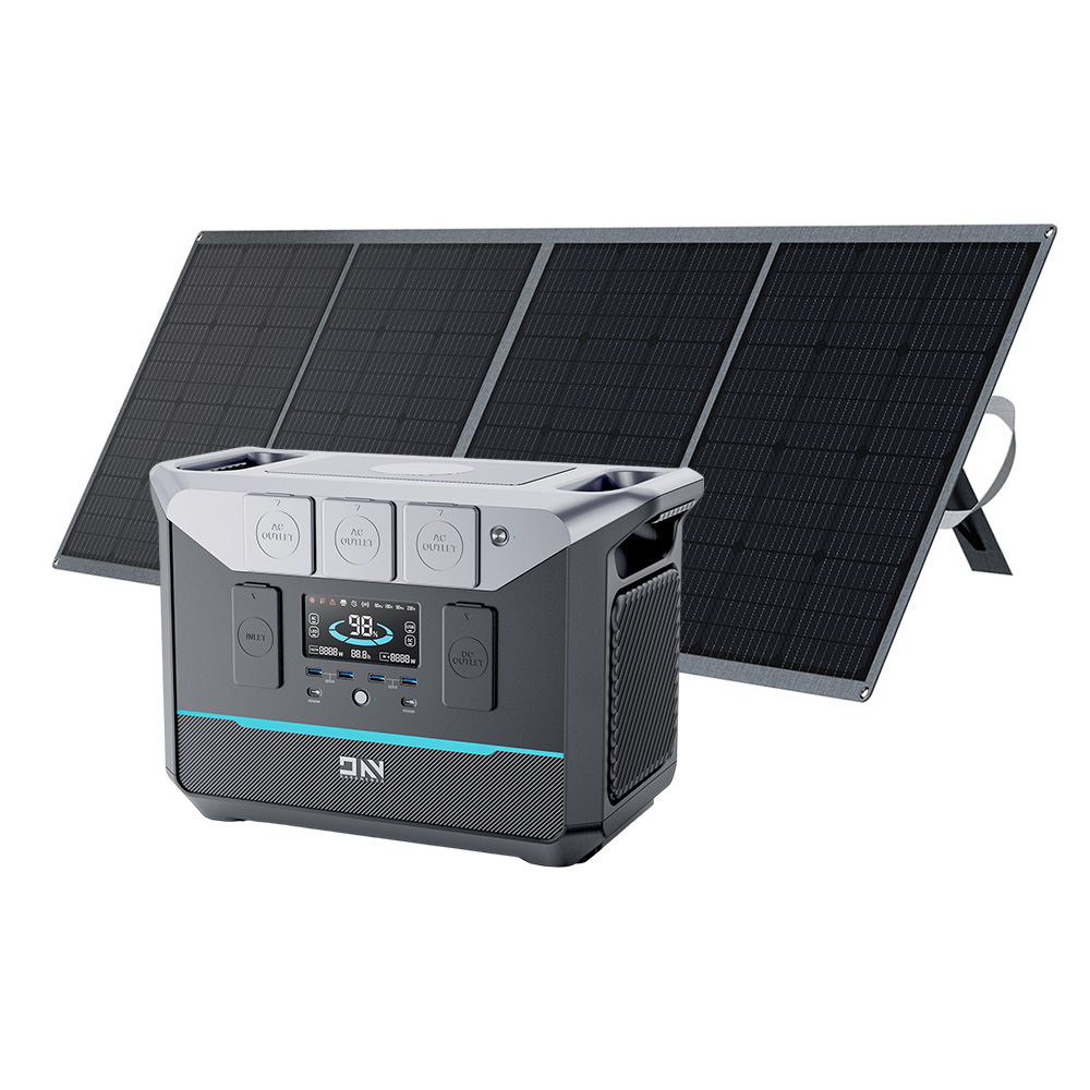 

DaranEner NEO1500Pro Portable Power Station + SP200 200W Foldable Solar Panel, 1382Wh LiFePO4 Battery Solar Generator, 1800W AC Output, Charge to 80% in 1 Hour, 14 Ports, for Outdoors Camping, Travel, RV, Home Emergency