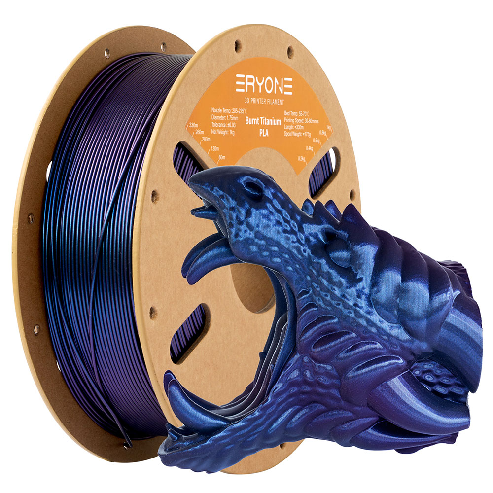 1kg ERYONE Burnt Titanium PLA 3D Printer Filament - Blue-purple